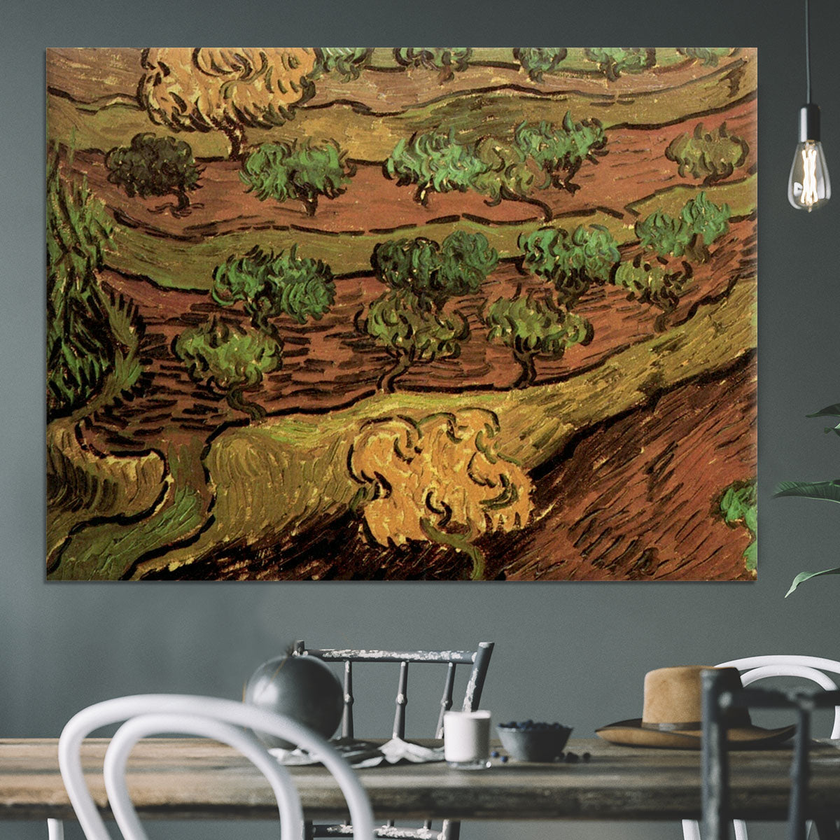 Olive Trees against a Slope of a Hill by Van Gogh Canvas Print or Poster - Canvas Art Rocks - 3