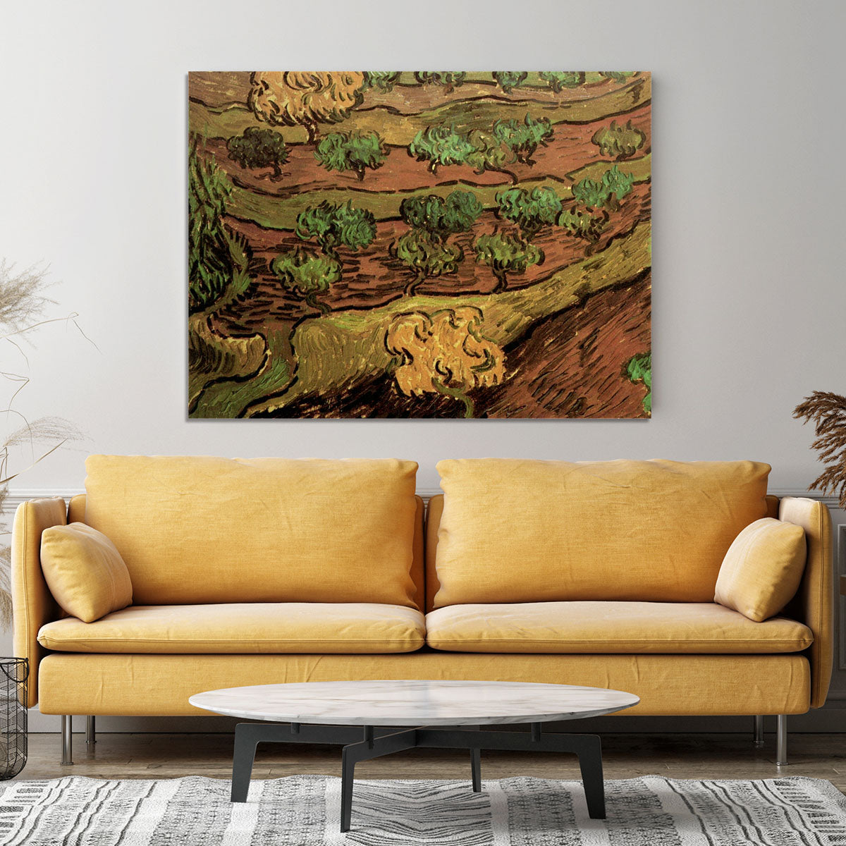 Olive Trees against a Slope of a Hill by Van Gogh Canvas Print or Poster - Canvas Art Rocks - 4