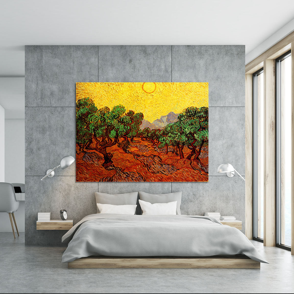 Olive Trees with Yellow Sky and Sun by Van Gogh Canvas Print or Poster - Canvas Art Rocks - 5