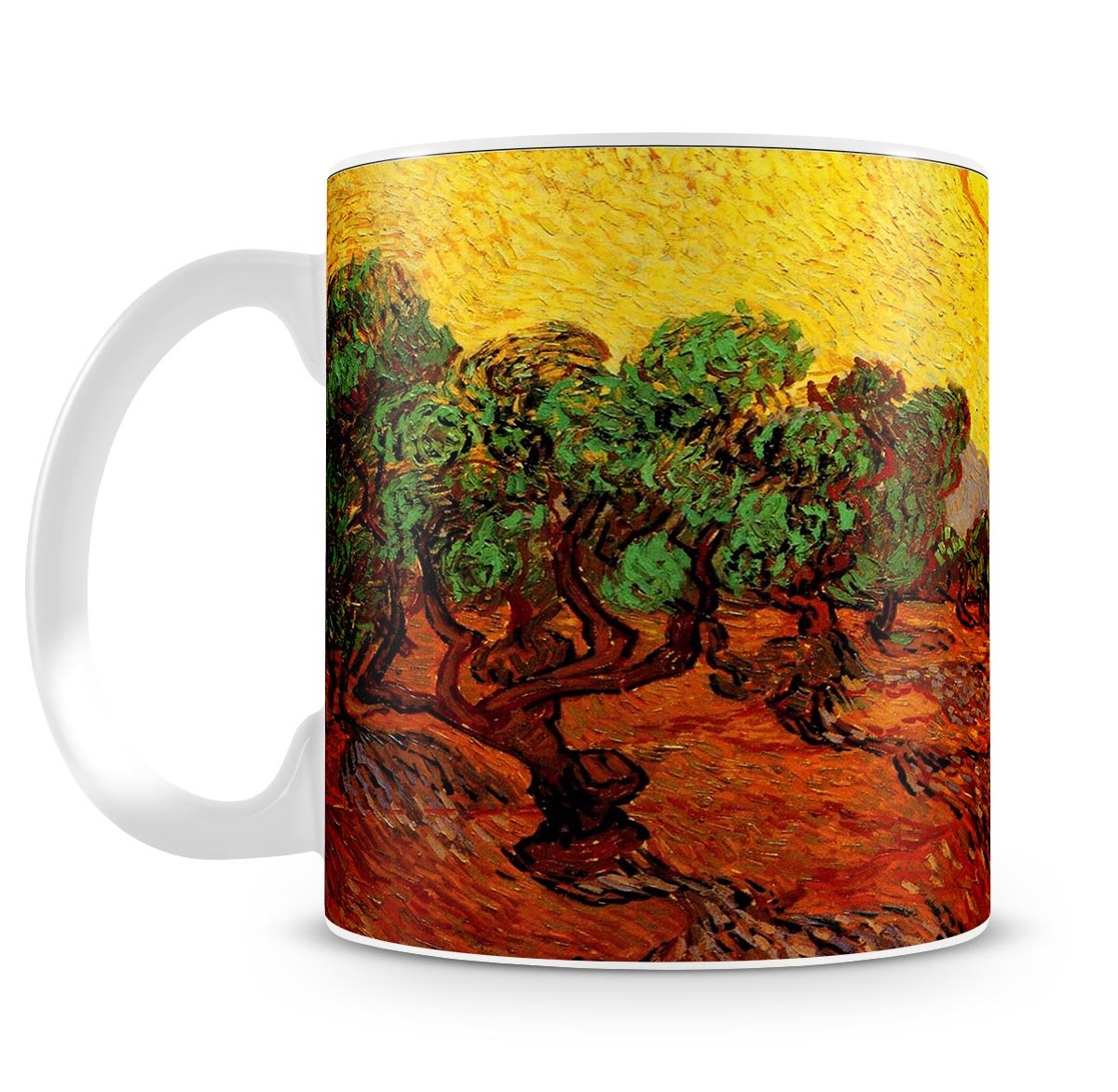 Olive Trees with Yellow Sky and Sun by Van Gogh Mug - Canvas Art Rocks - 4