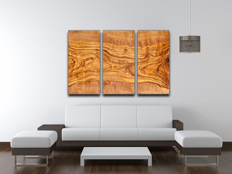 Olive tree wood slice 3 Split Panel Canvas Print - Canvas Art Rocks - 3