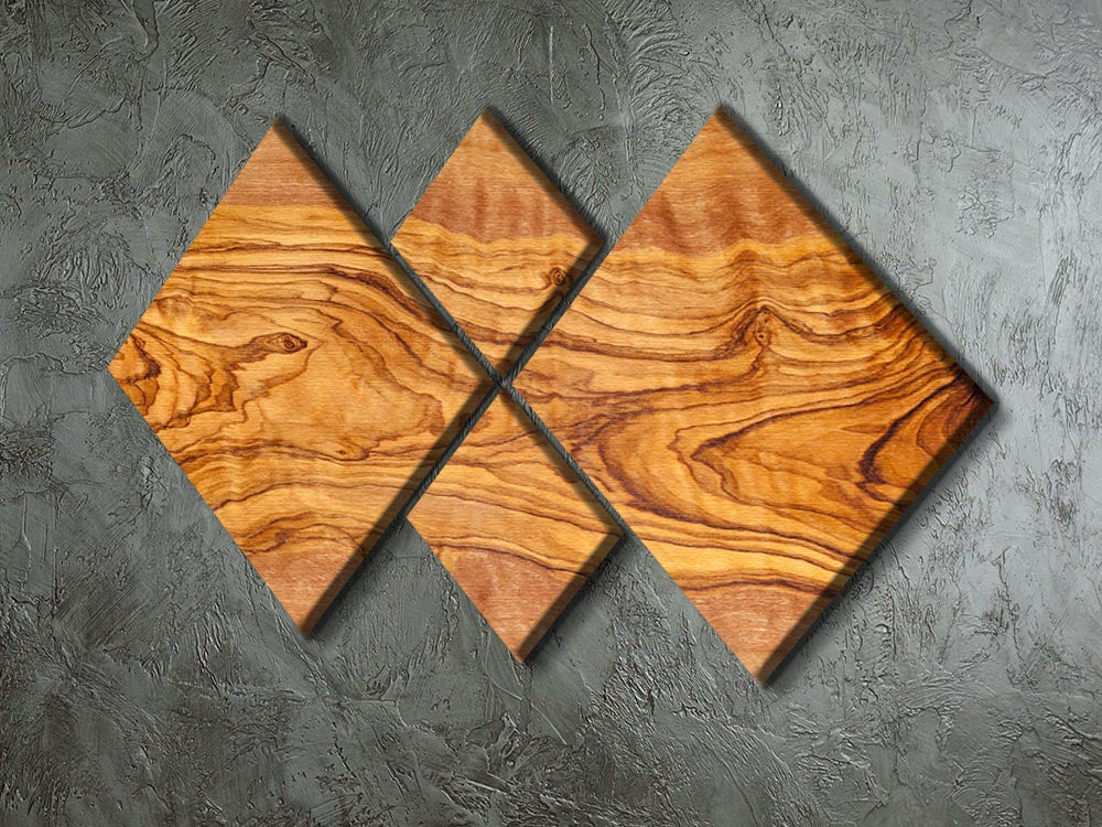 Olive tree wood slice 4 Square Multi Panel Canvas - Canvas Art Rocks - 2