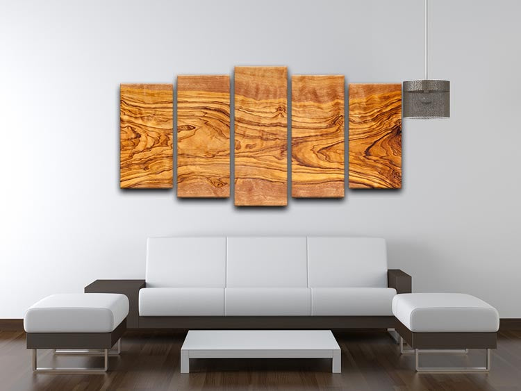 Olive tree wood slice 5 Split Panel Canvas - Canvas Art Rocks - 3