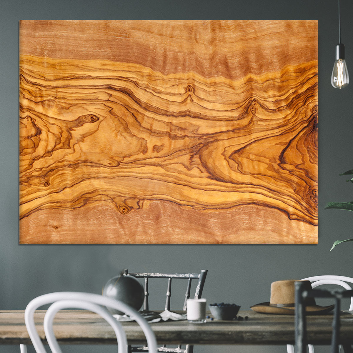 Olive tree wood slice Canvas Print or Poster - Canvas Art Rocks - 3