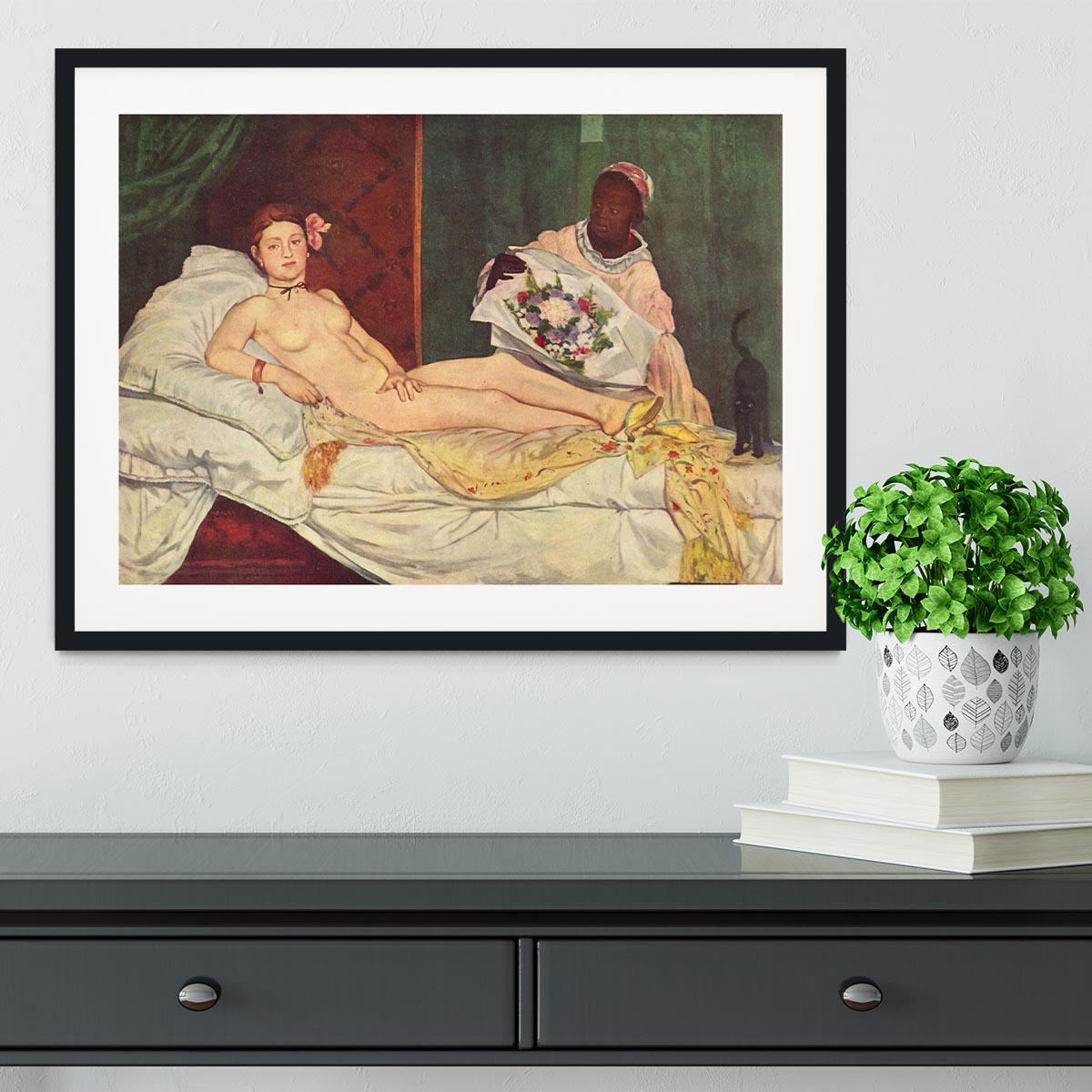 Olympia 1 by Manet Framed Print - Canvas Art Rocks - 1