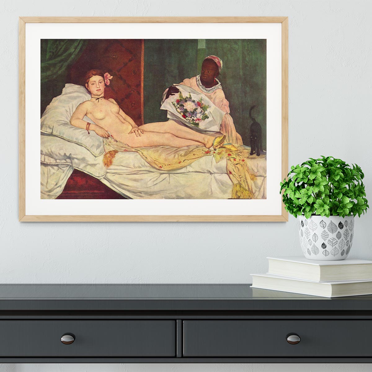 Olympia 1 by Manet Framed Print - Canvas Art Rocks - 3