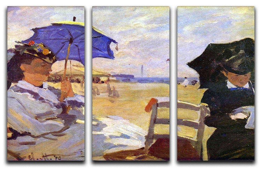 On the beach at Trouville by Monet Split Panel Canvas Print - Canvas Art Rocks - 4