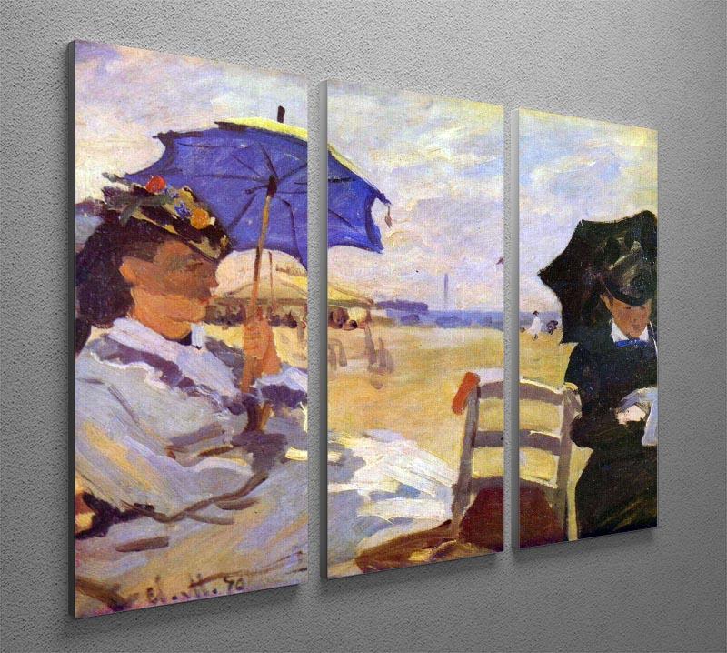 On the beach at Trouville by Monet Split Panel Canvas Print - Canvas Art Rocks - 4
