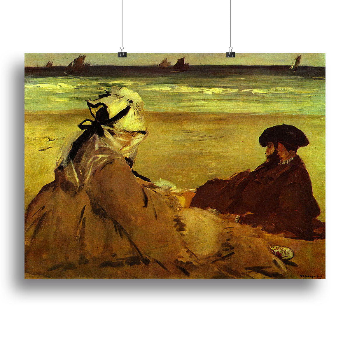 On the beach by Edouard Manet Canvas Print or Poster - Canvas Art Rocks - 2