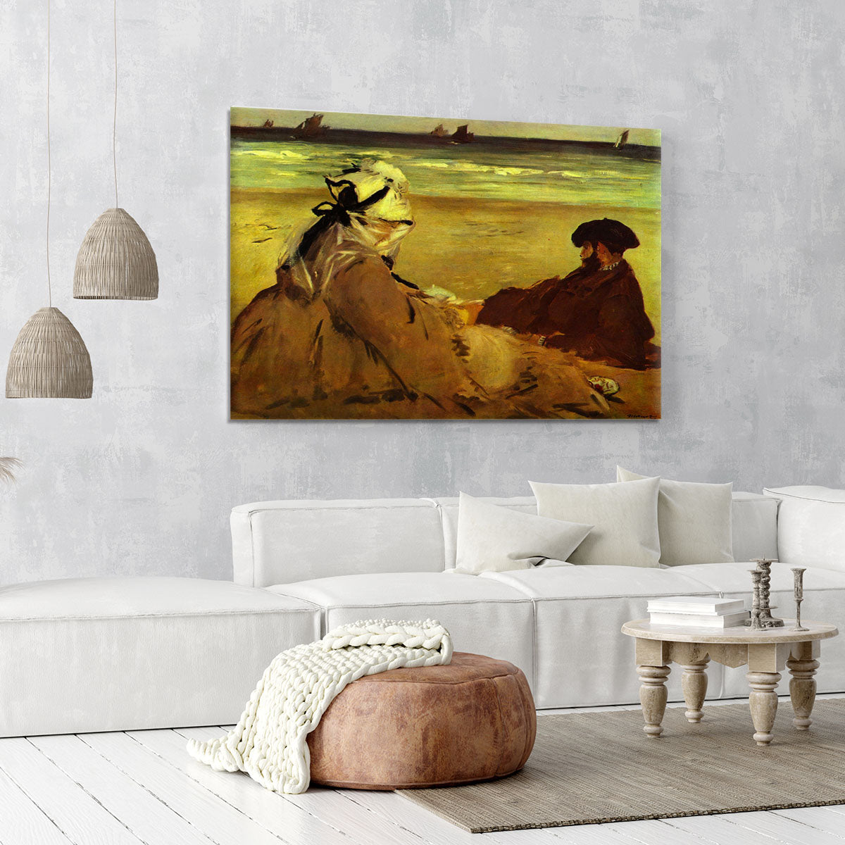 On the beach by Edouard Manet Canvas Print or Poster - Canvas Art Rocks - 6