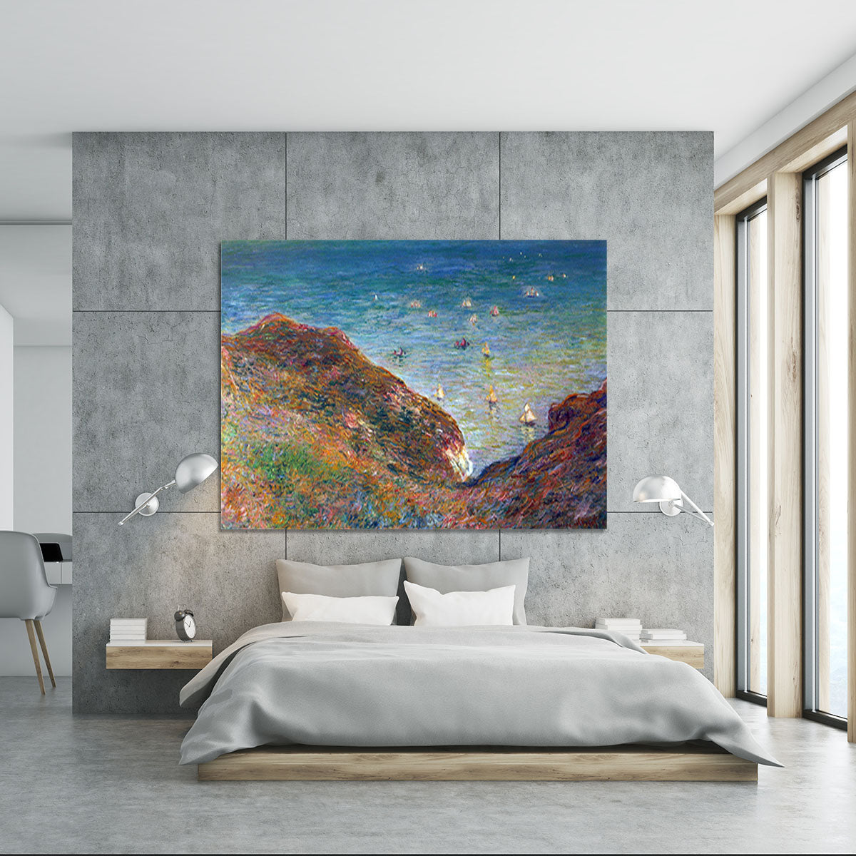 On the cliffs of Pour Ville Fine weather by Monet Canvas Print or Poster - Canvas Art Rocks - 5