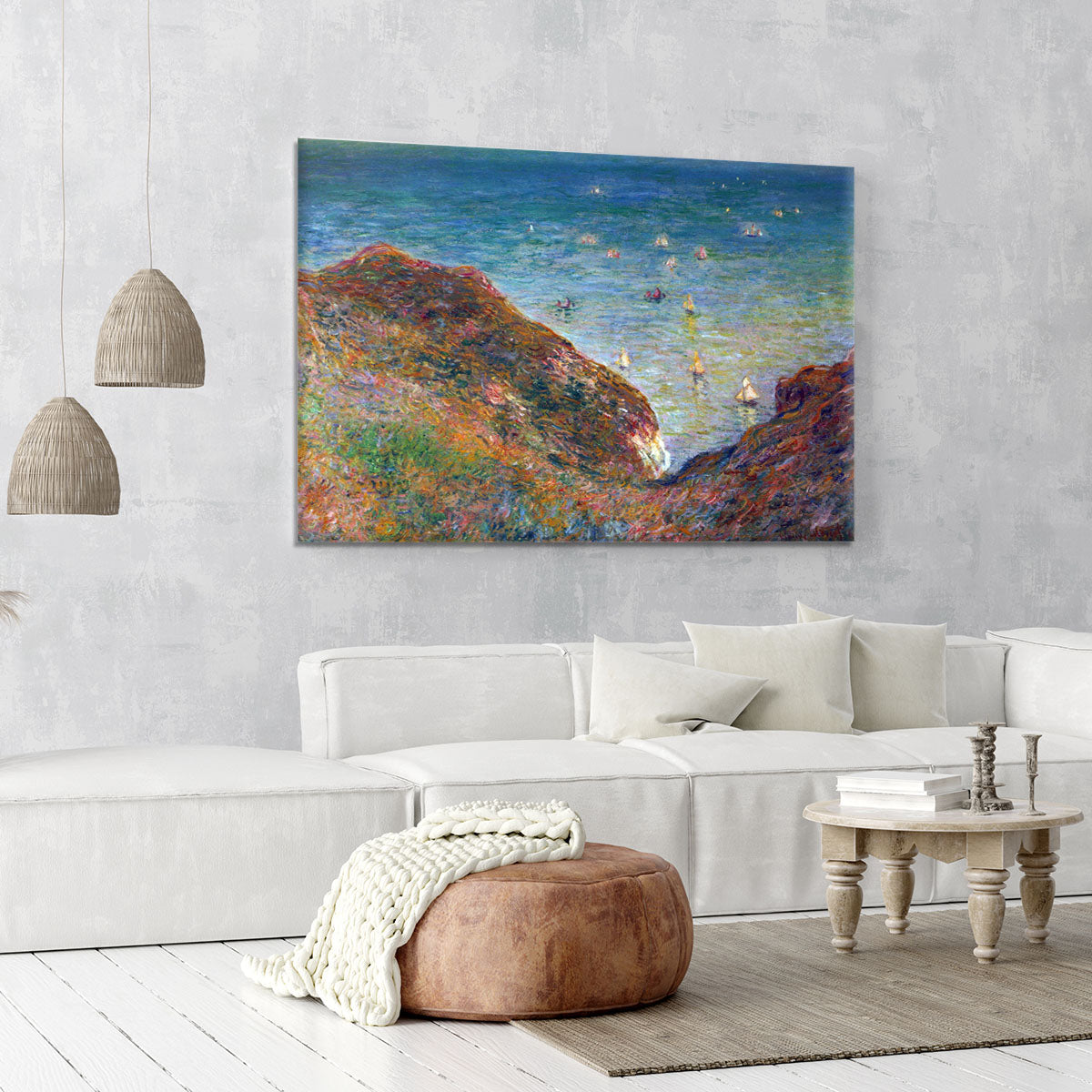 On the cliffs of Pour Ville Fine weather by Monet Canvas Print or Poster - Canvas Art Rocks - 6