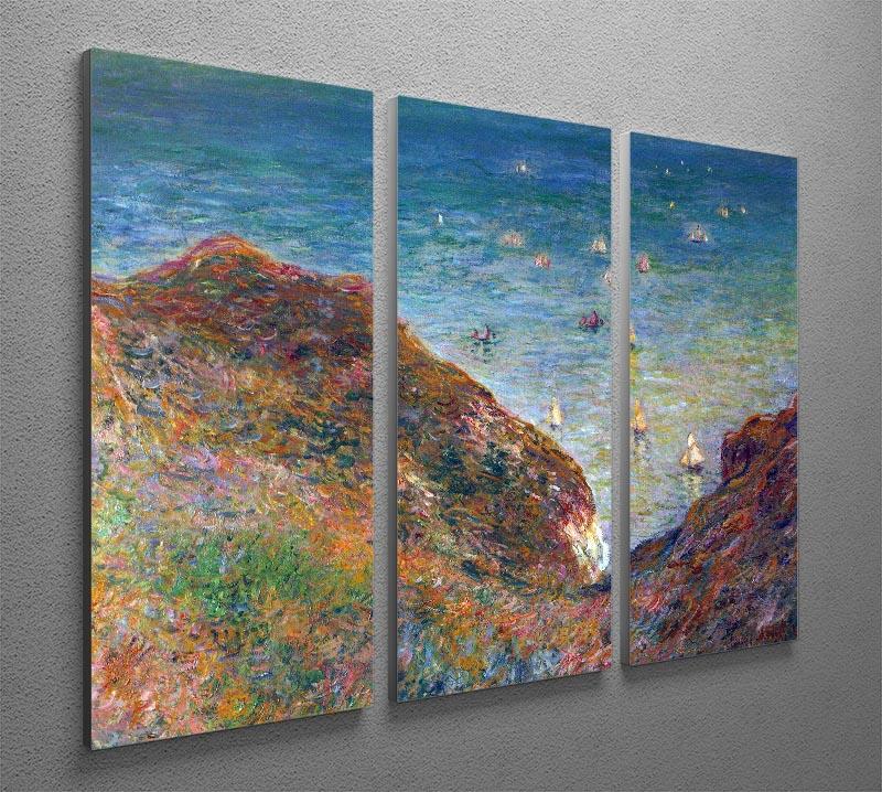 On the cliffs of Pour Ville Fine weather by Monet Split Panel Canvas Print - Canvas Art Rocks - 4