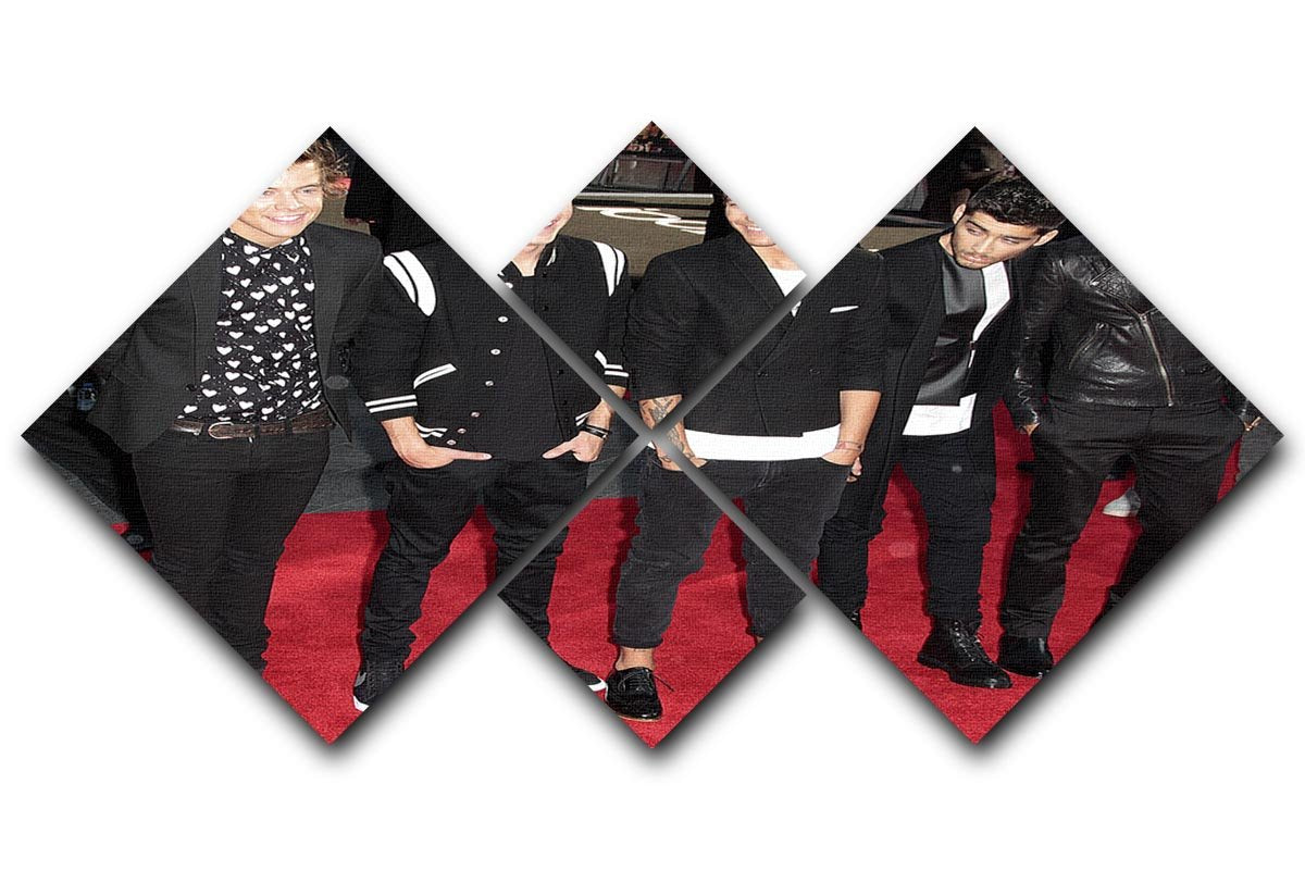 One Direction on the red carpet 4 Square Multi Panel Canvas  - Canvas Art Rocks - 1