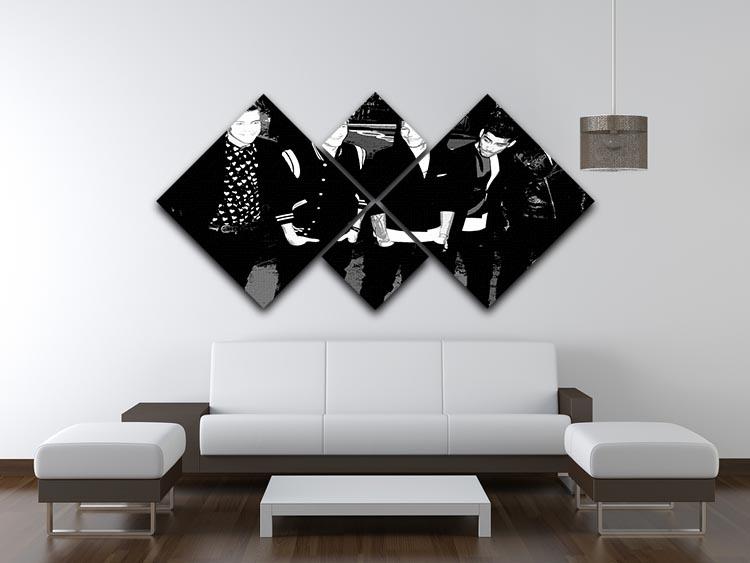 One Direction on the red carpet Pop Art 4 Square Multi Panel Canvas - Canvas Art Rocks - 3