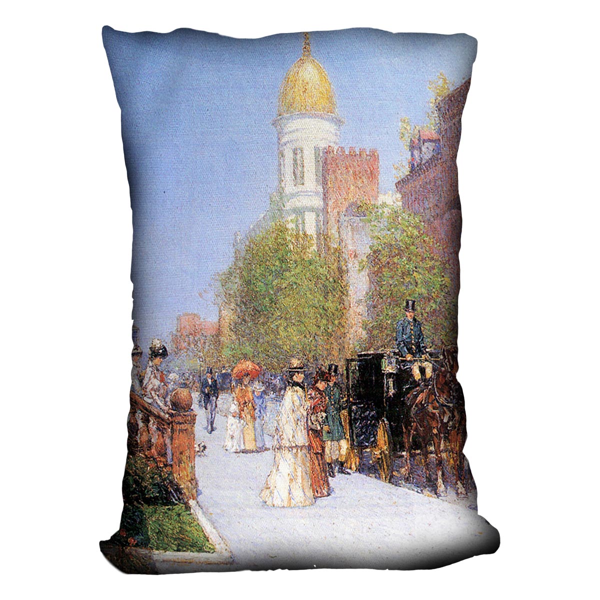 One spring morning by Hassam Cushion - Canvas Art Rocks - 4