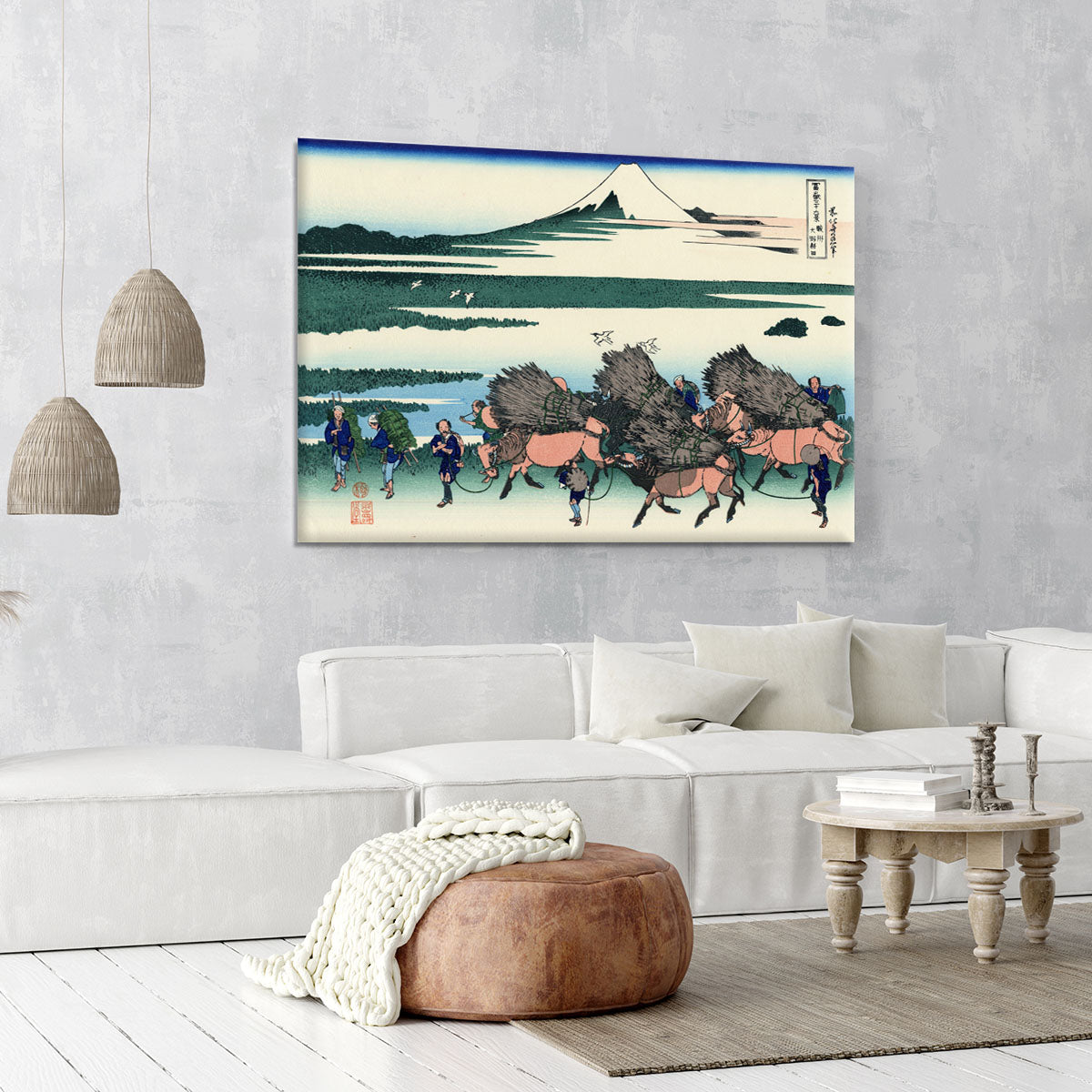 Ono Shindon in the Suraga province by Hokusai Canvas Print or Poster - Canvas Art Rocks - 6
