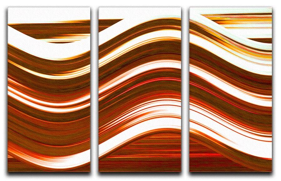 Orange Wave 3 Split Panel Canvas Print - Canvas Art Rocks - 1