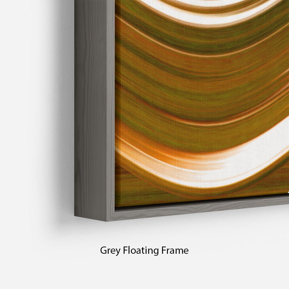 Orange Wave Floating Frame Canvas - Canvas Art Rocks - 4