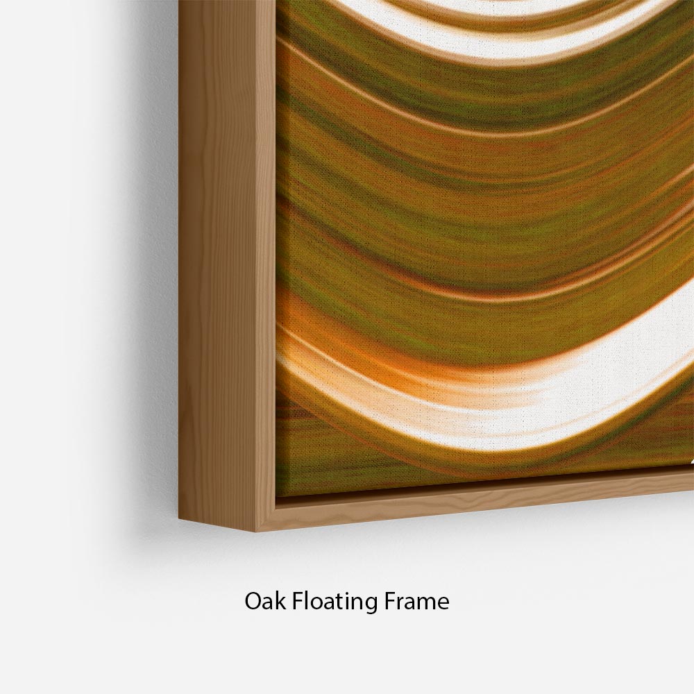 Orange Wave Floating Frame Canvas - Canvas Art Rocks - 10