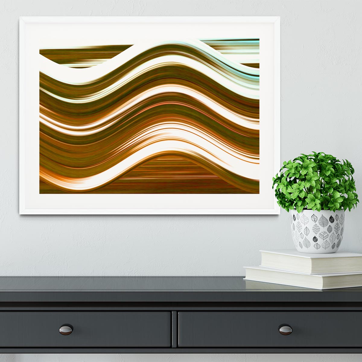 Orange Wave Framed Print - Canvas Art Rocks - 5