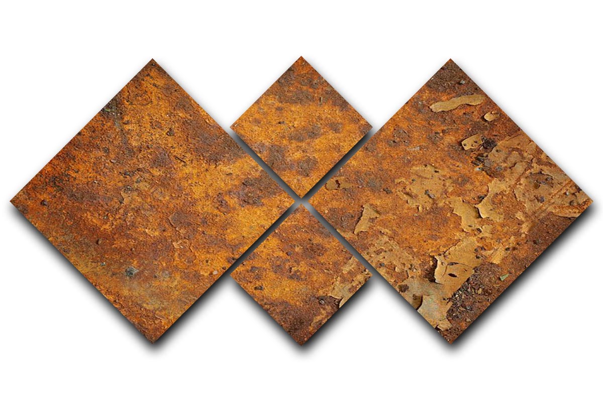 Orange rust grunge abstract 4 Square Multi Panel Canvas - Canvas Art Rocks - 1