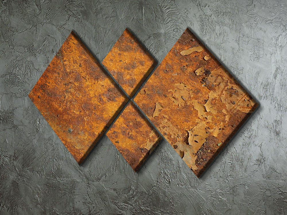 Orange rust grunge abstract 4 Square Multi Panel Canvas - Canvas Art Rocks - 2