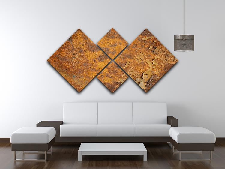 Orange rust grunge abstract 4 Square Multi Panel Canvas - Canvas Art Rocks - 3