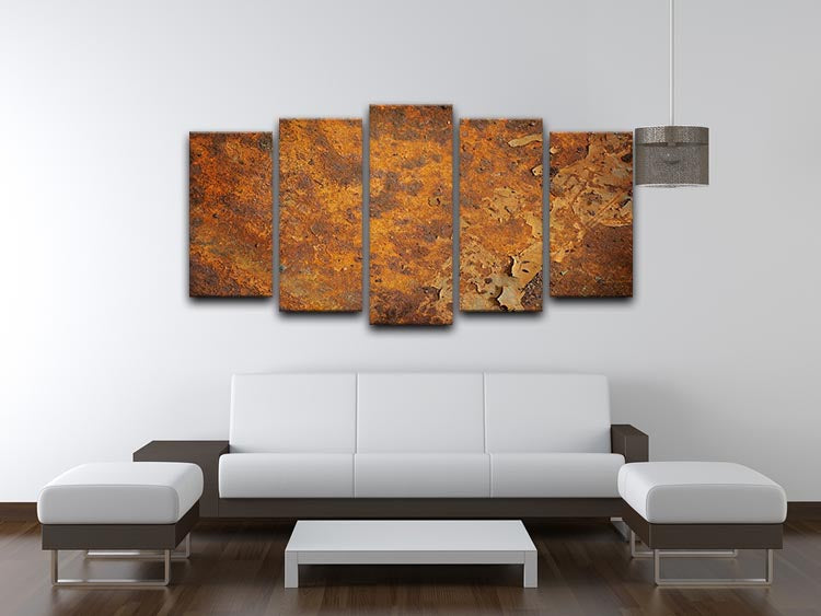 Orange rust grunge abstract 5 Split Panel Canvas - Canvas Art Rocks - 3