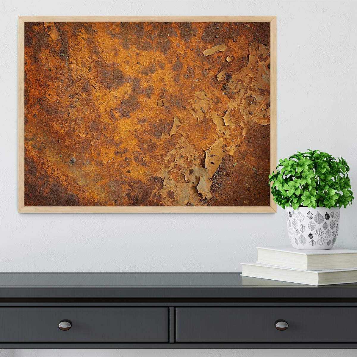 Orange rust grunge abstract Framed Print - Canvas Art Rocks - 4