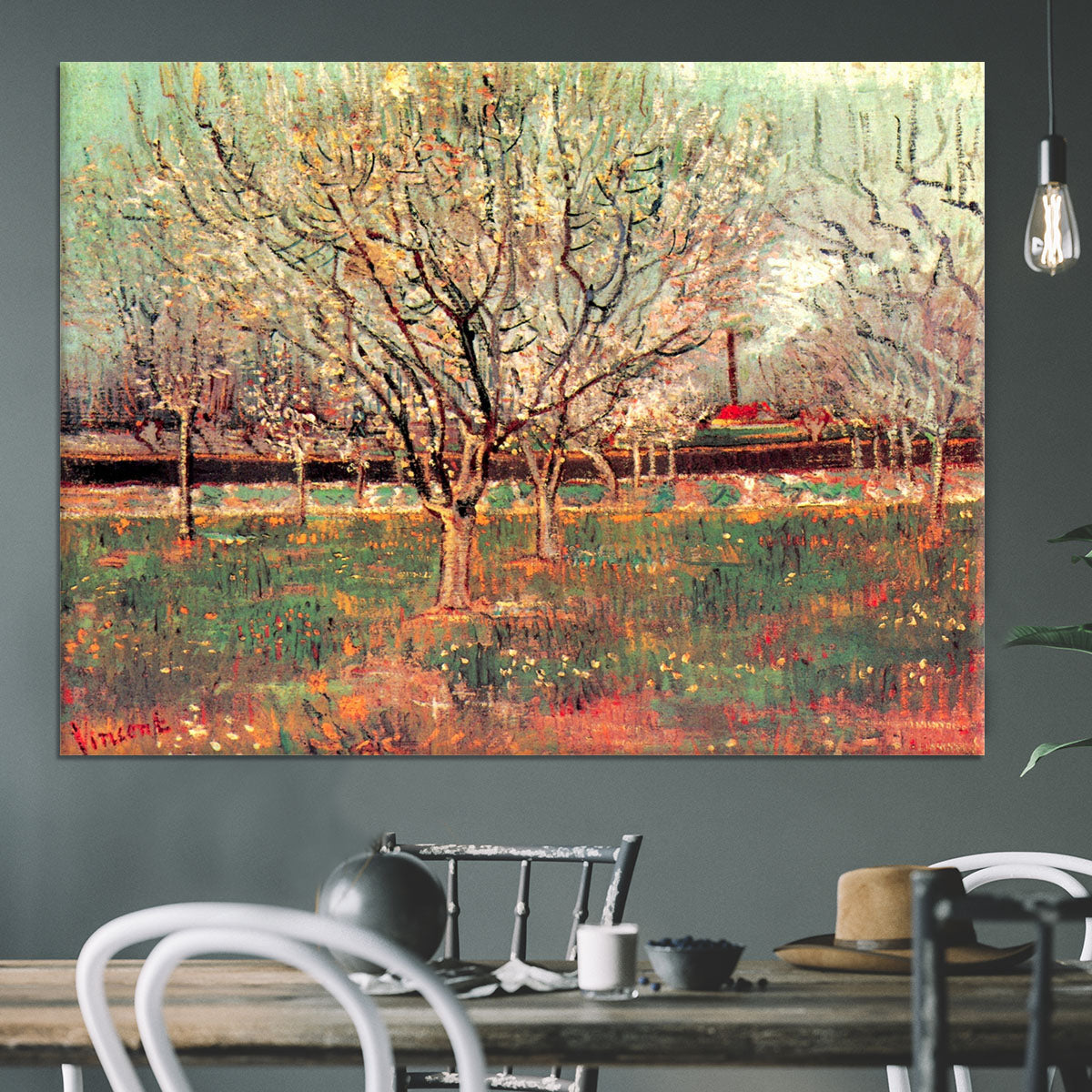 Orchard in Blossom Plum Trees by Van Gogh Canvas Print or Poster - Canvas Art Rocks - 3