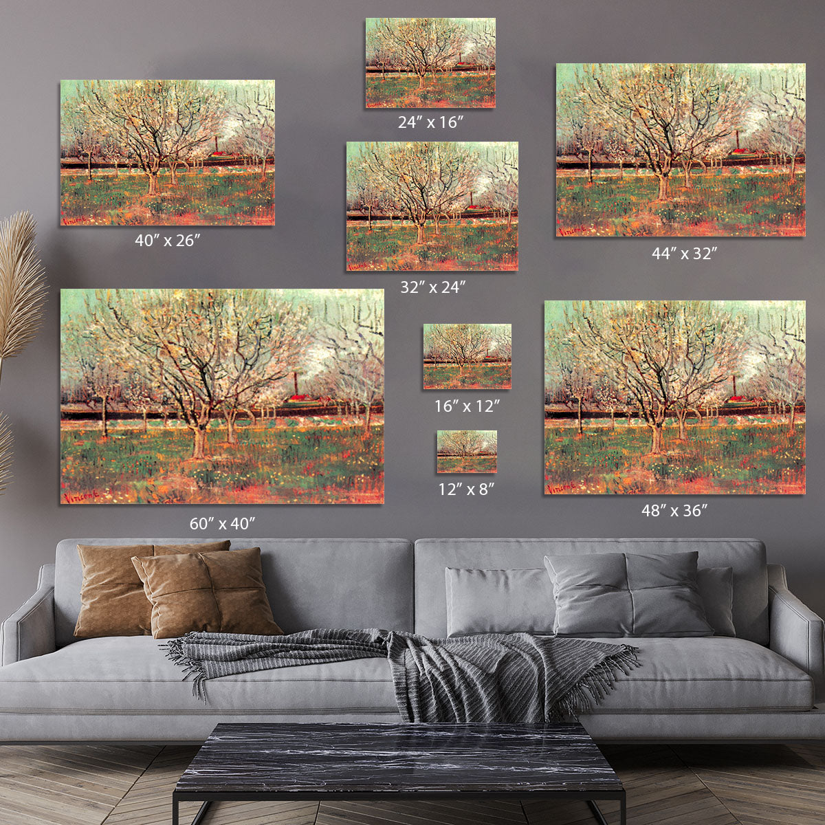 Orchard in Blossom Plum Trees by Van Gogh Canvas Print or Poster - Canvas Art Rocks - 7