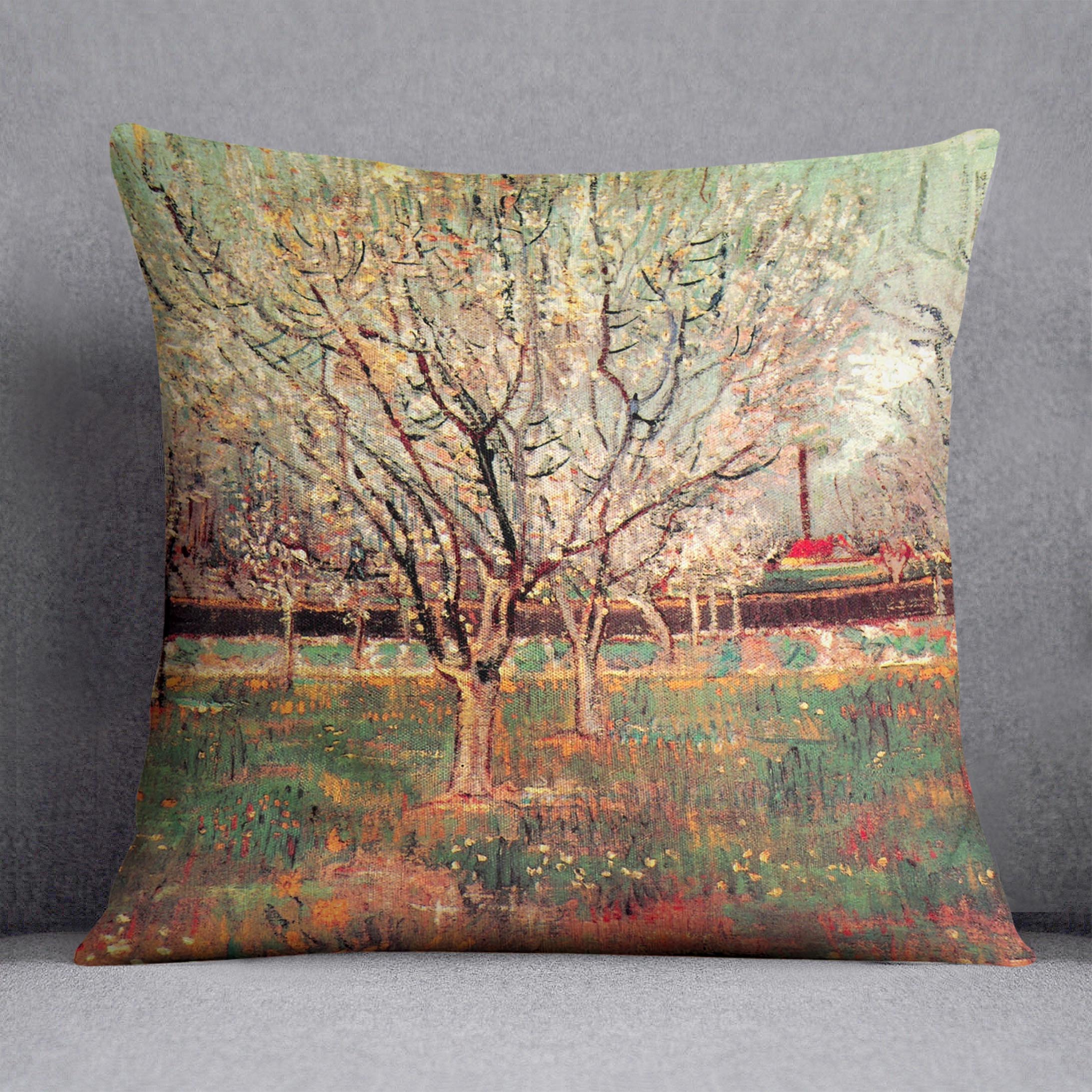 Orchard in Blossom Plum Trees by Van Gogh Cushion