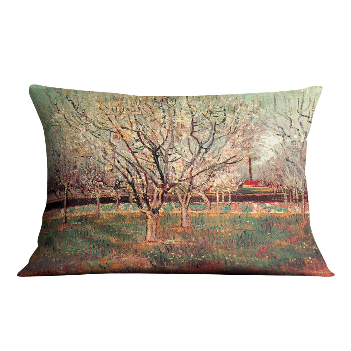 Orchard in Blossom Plum Trees by Van Gogh Cushion