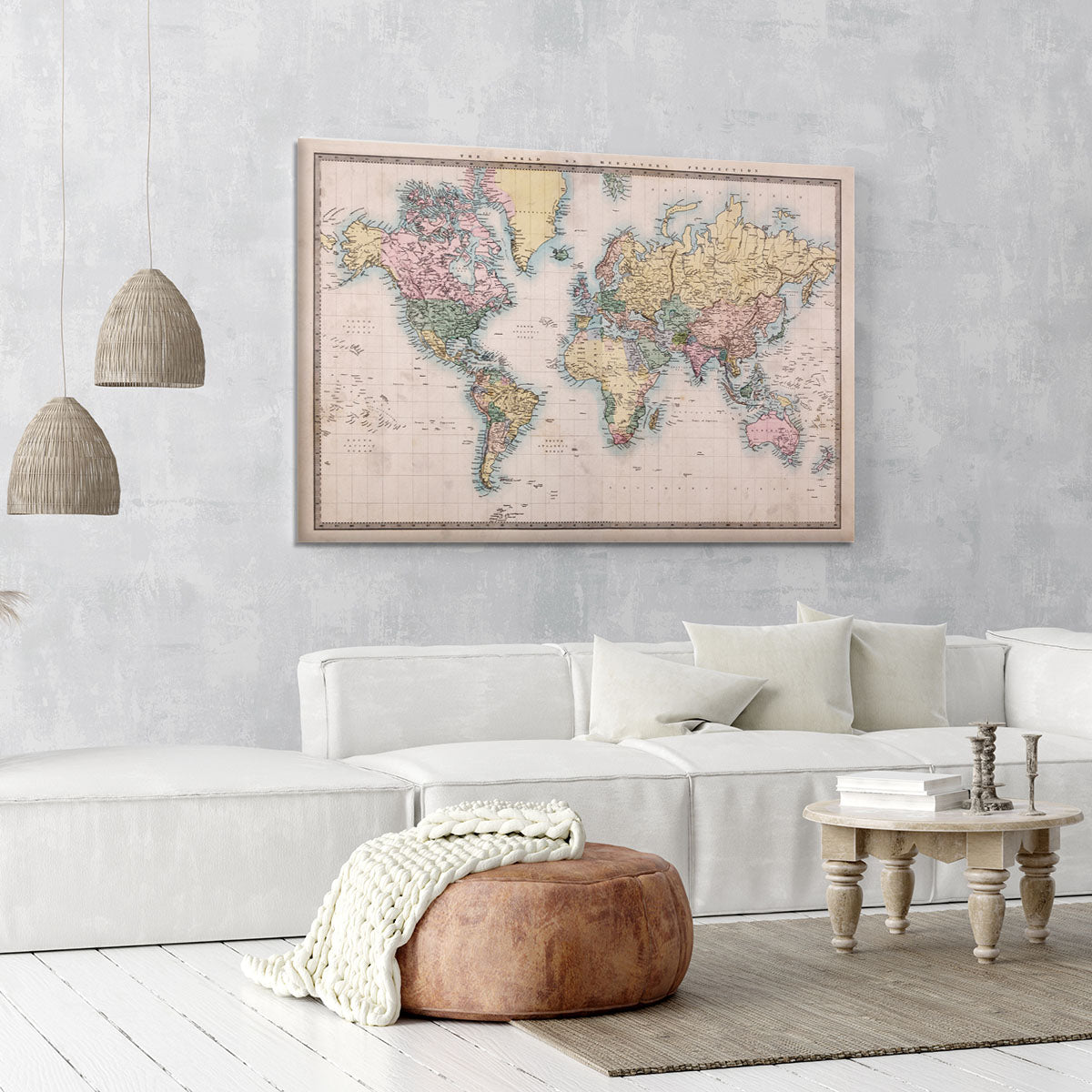 Original old hand coloured map Canvas Print or Poster - Canvas Art Rocks - 6