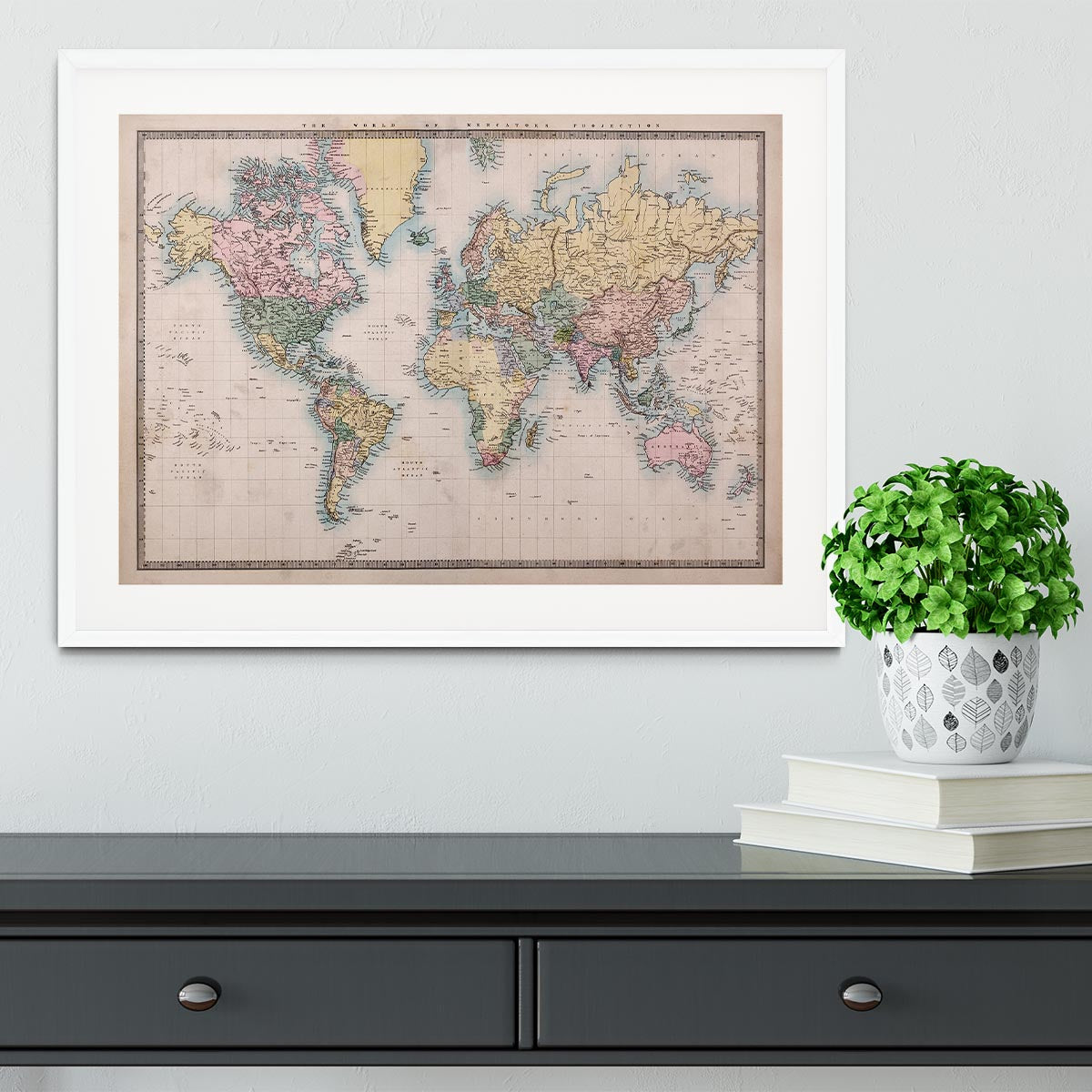 Original old hand coloured map Framed Print - Canvas Art Rocks - 5