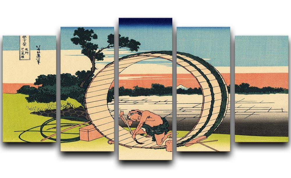 Owari province by Hokusai 5 Split Panel Canvas  - Canvas Art Rocks - 1