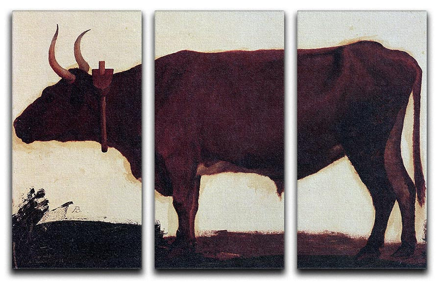 Ox by Bierstadt 3 Split Panel Canvas Print - Canvas Art Rocks - 1