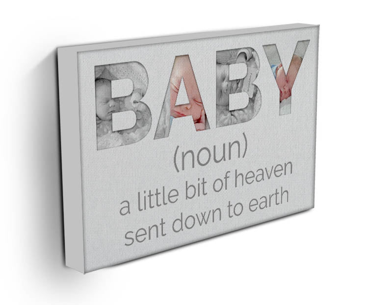 Personalised Bit Of Heaven Baby 4 Photo Canvas b