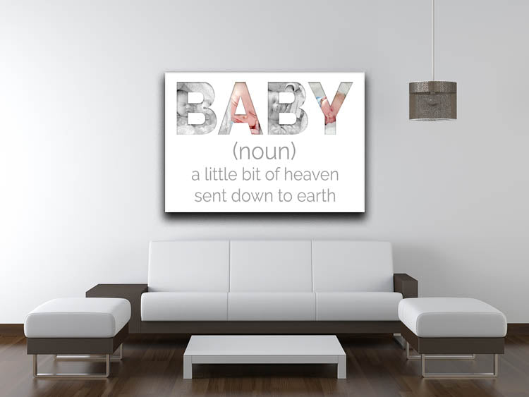 Personalised Bit Of Heaven Baby 4 Photo Canvas d