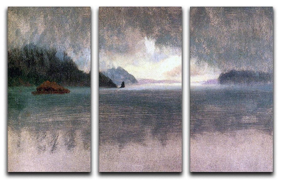 Pacific Northwest by Bierstadt 3 Split Panel Canvas Print - Canvas Art Rocks - 1