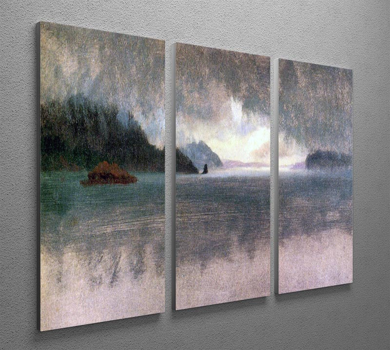 Pacific Northwest by Bierstadt 3 Split Panel Canvas Print - Canvas Art Rocks - 2