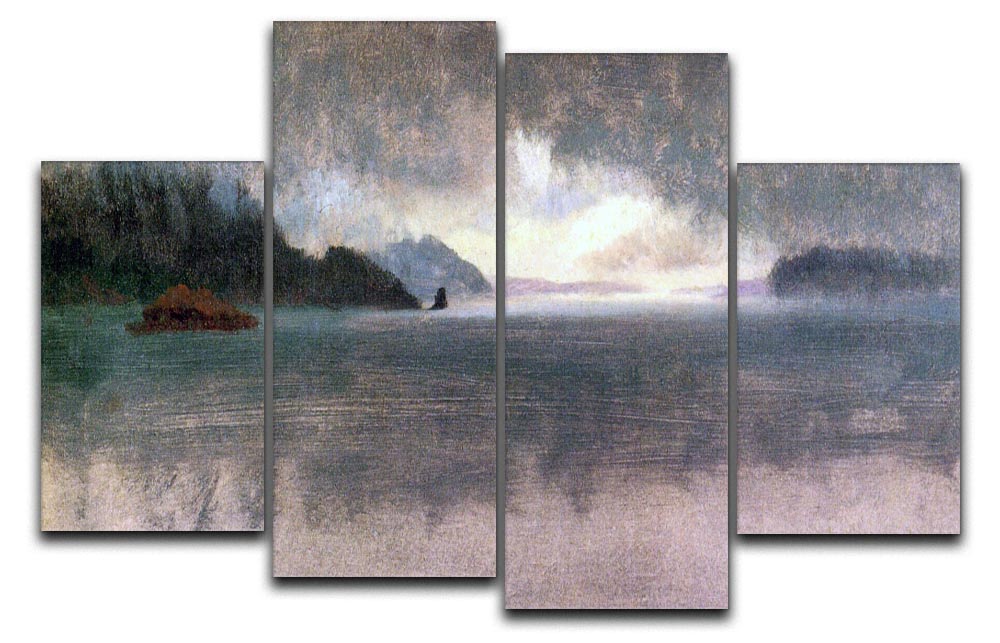 Pacific Northwest by Bierstadt 4 Split Panel Canvas - Canvas Art Rocks - 1