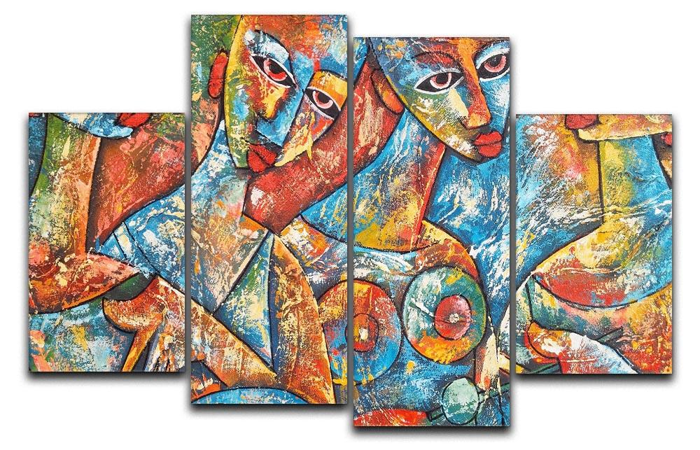 Painted Women 4 Split Panel Canvas  - Canvas Art Rocks - 1
