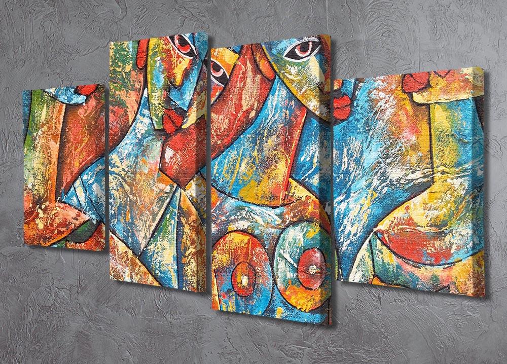 Painted Women 4 Split Panel Canvas - Canvas Art Rocks - 2