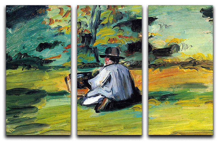 Painter at Work by Cezanne 3 Split Panel Canvas Print - Canvas Art Rocks - 1