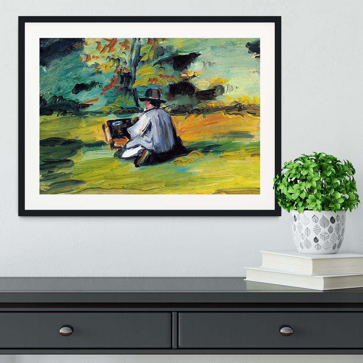 Painter at Work by Cezanne Framed Print - Canvas Art Rocks - 1