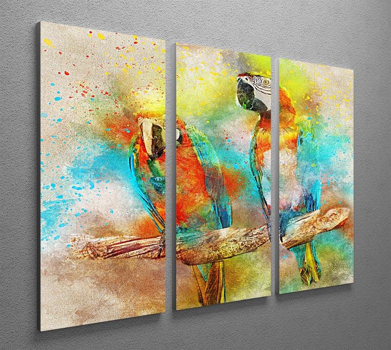 Pair Of Parrots 3 Split Panel Canvas Print - Canvas Art Rocks - 2