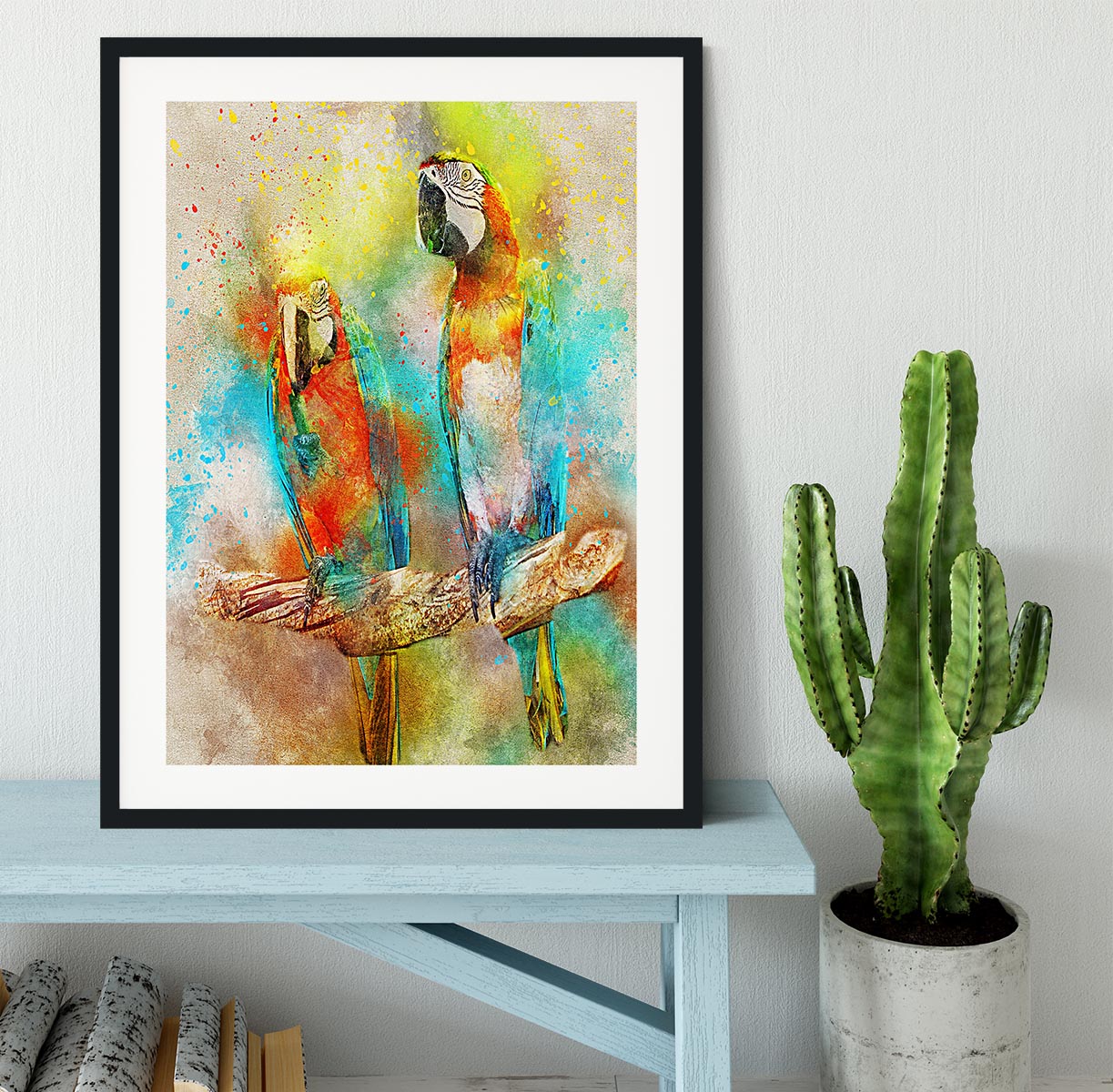 Pair Of Parrots Framed Print - Canvas Art Rocks - 1