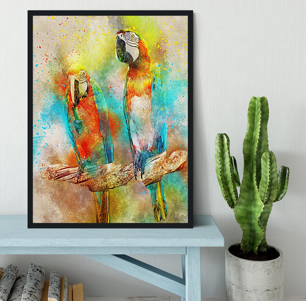 Pair Of Parrots Framed Print - Canvas Art Rocks - 2
